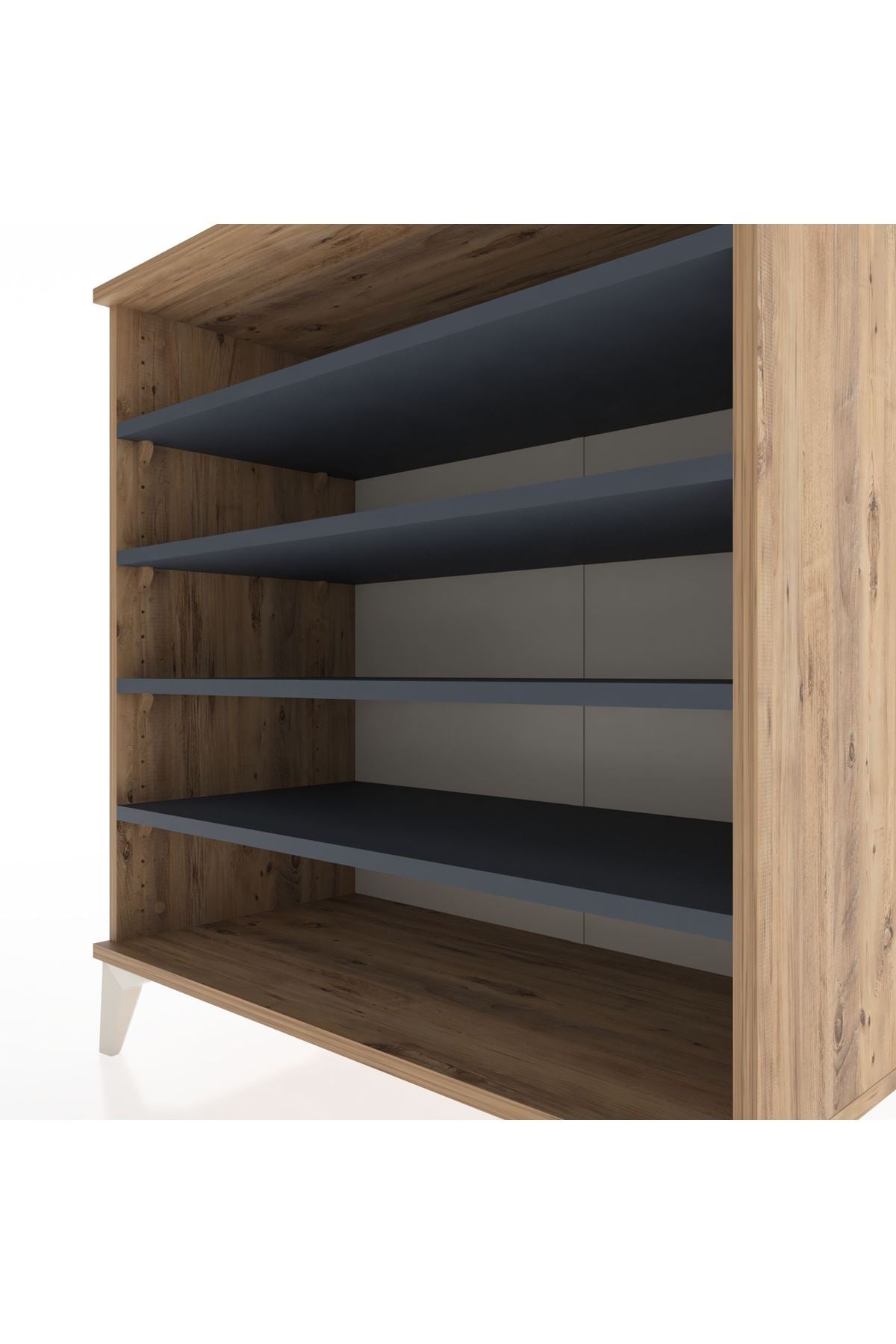 Hyperion Şifonyer 4 Raflı 88x44x96 Çam-Antrasit