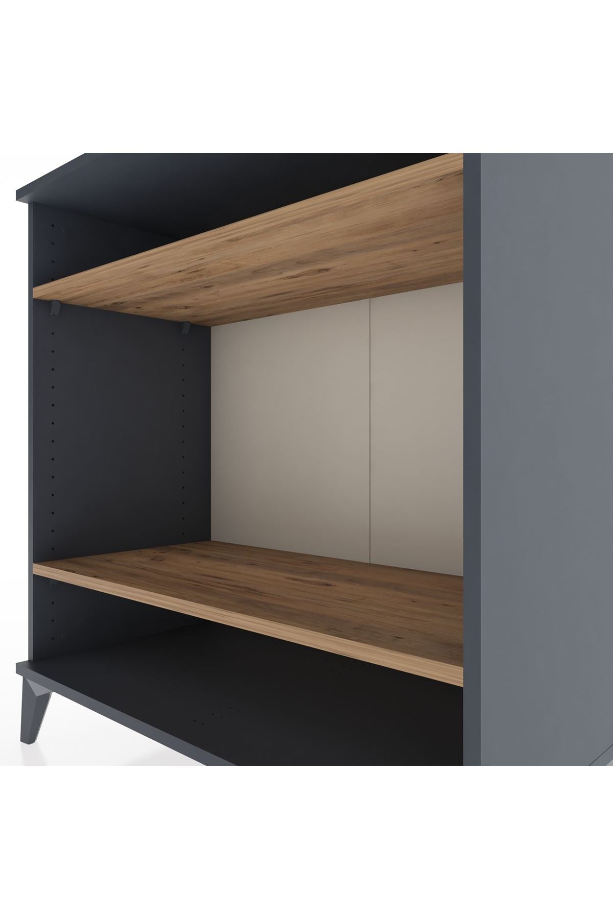 Hyperion Şifonyer 2 Raflı 88x44x96 Antrasit-Çam