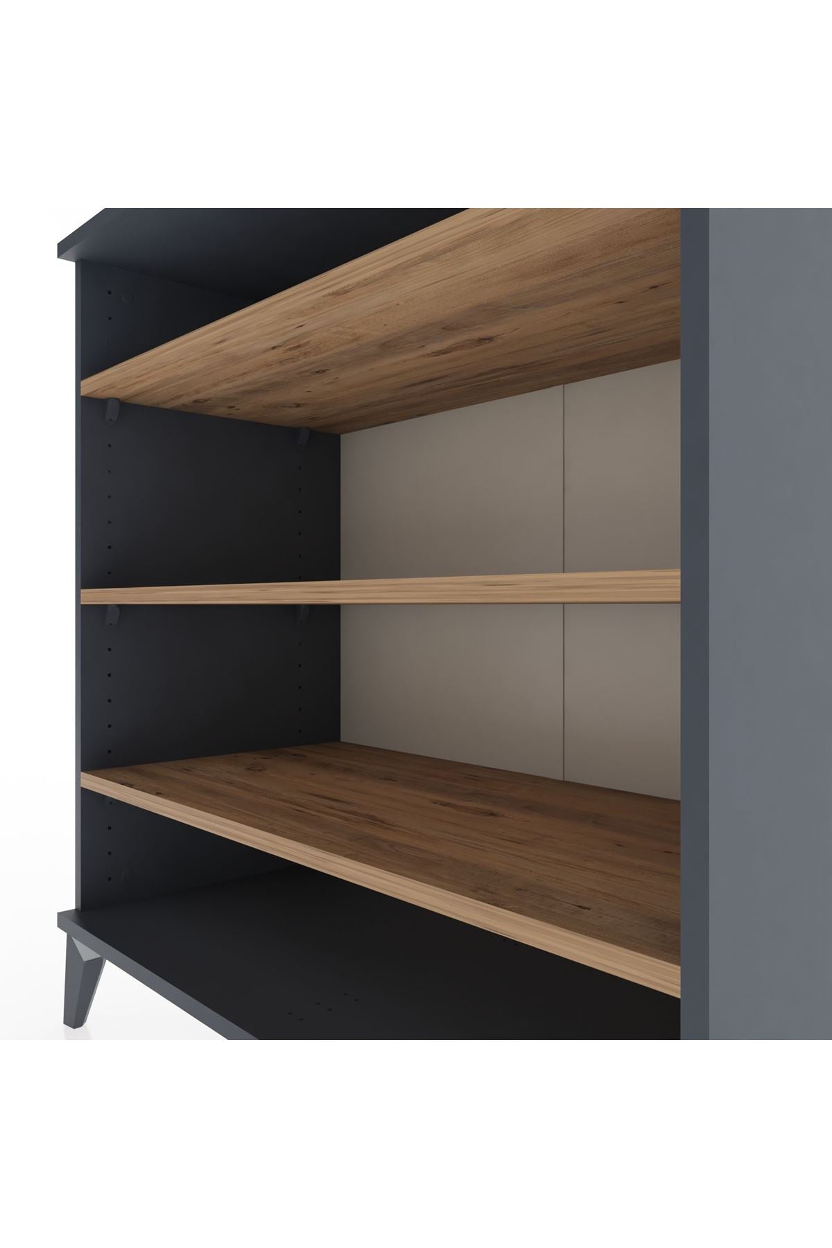 Hyperion Şifonyer 3 Raflı 88x44x96 Antrasit-Çam