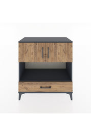 Hyperion Şifonyer 2 Raflı Tek Çekmeceli 2 Kapaklı 88x44x96 Antrasit-Çam