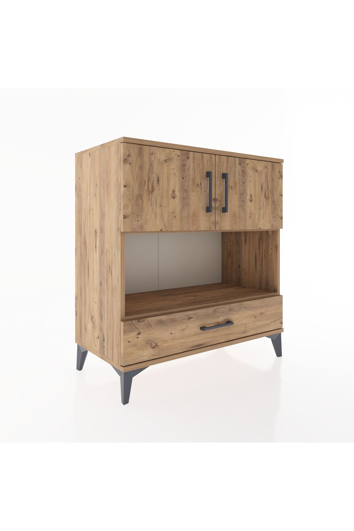 Hyperion Şifonyer 2 Raflı Tek Çekmeceli 2 Kapaklı 88x44x96 Çam-Çam