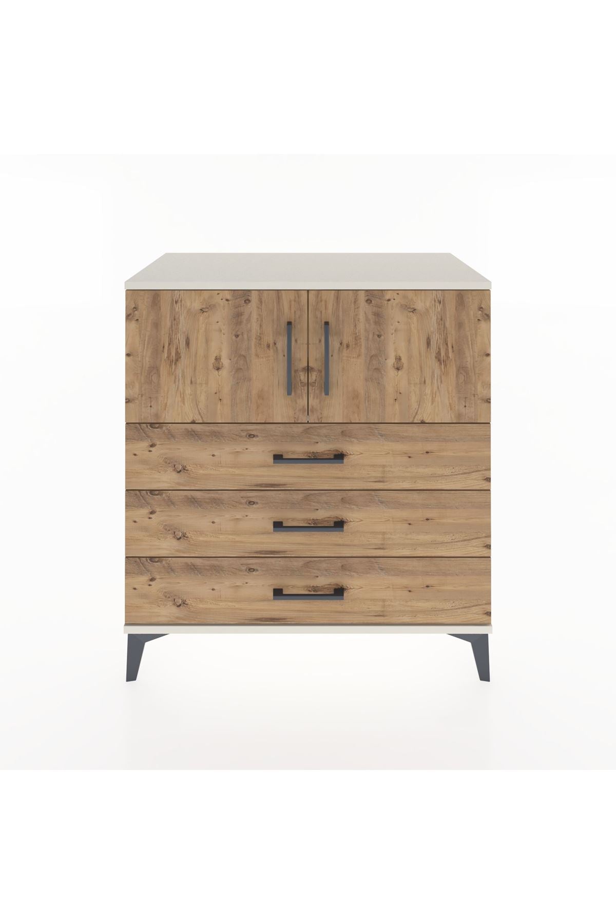 Hyperion Şifonyer 2 Raflı 3 Çekmeceli 2 Kapaklı 88x44x96 Aytaşı-Çam