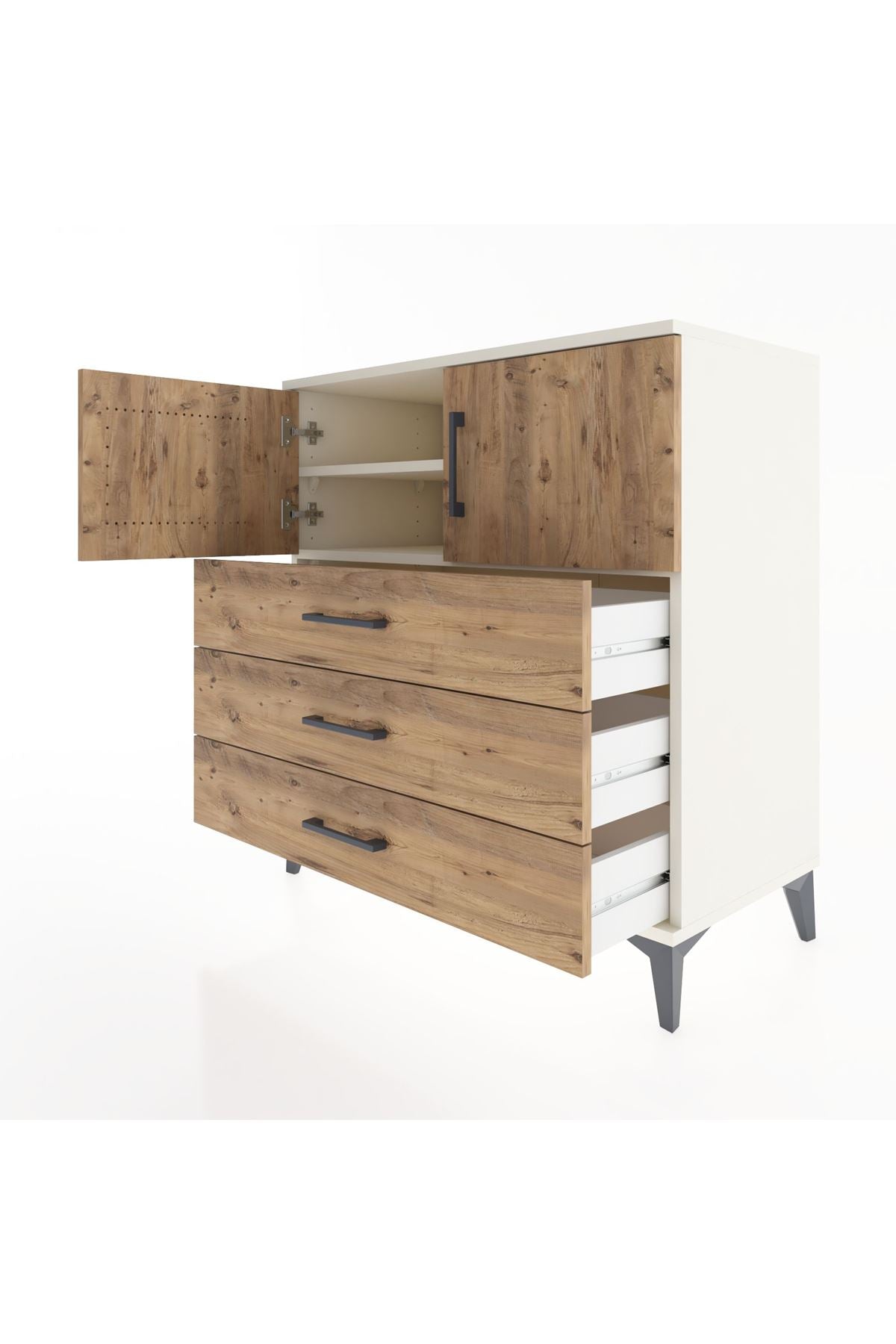 Hyperion Şifonyer 2 Raflı 3 Çekmeceli 2 Kapaklı 88x44x96 Aytaşı-Çam