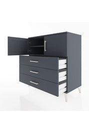 Hyperion Şifonyer 2 Raflı 3 Çekmeceli 2 Kapaklı 88x44x96 Antrasit-Antrasit