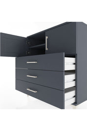 Hyperion Şifonyer 2 Raflı 3 Çekmeceli 2 Kapaklı 88x44x96 Antrasit-Antrasit