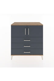 Hyperion Şifonyer 2 Raflı 3 Çekmeceli 2 Kapaklı 88x44x96 Çam-Antrasit