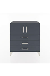 Hyperion Şifonyer Tek Raflı 3 Çekmeceli 2 Kapaklı 88x44x96 Antrasit-Antrasit