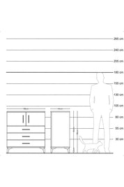 Hyperion Şifonyer Tek Raflı 3 Çekmeceli 2 Kapaklı 88x44x96 Antrasit-Antrasit