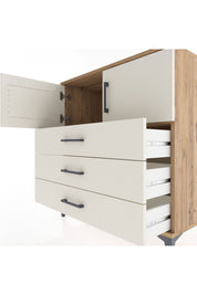Hyperion Şifonyer Tek Raflı 3 Çekmeceli 2 Kapaklı 88x44x96 Çam-Aytaşı