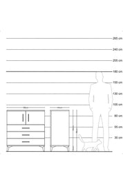 Hyperion Şifonyer Tek Raflı 3 Çekmeceli 2 Kapaklı 88x44x96 Çam-Antrasit