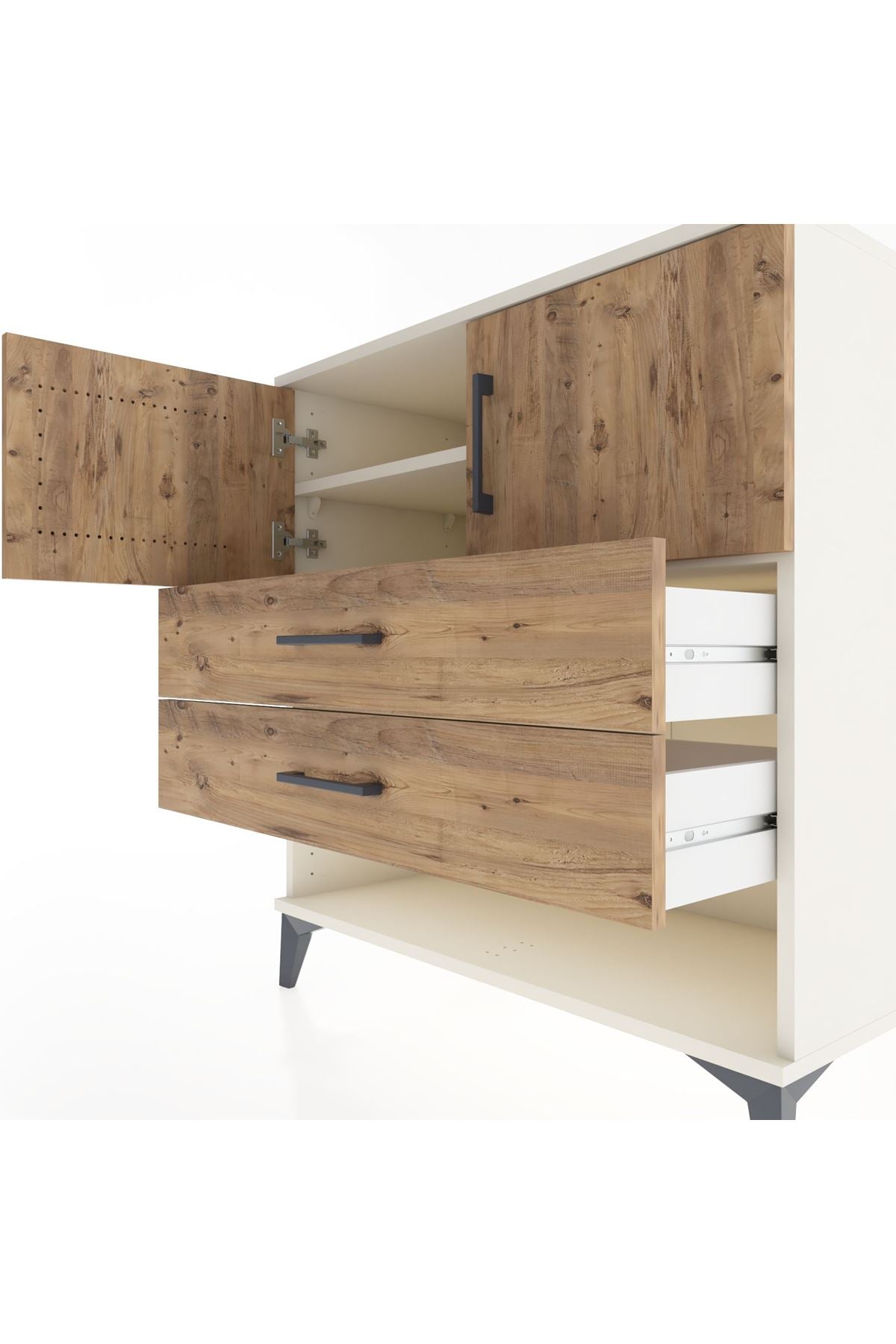 Hyperion Şifonyer 2 Raflı 2 Çekmeceli 2 Kapaklı 88x44x96 Aytaşı-Çam