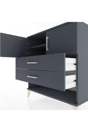 Hyperion Şifonyer 2 Raflı 2 Çekmeceli 2 Kapaklı 88x44x96 Antrasit-Antrasit