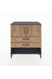 Hyperion Şifonyer 2 Raflı 2 Çekmeceli 2 Kapaklı 88x44x96 Antrasit-Çam