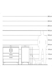 Hyperion Şifonyer 2 Raflı 2 Çekmeceli 2 Kapaklı 88x44x96 Antrasit-Çam