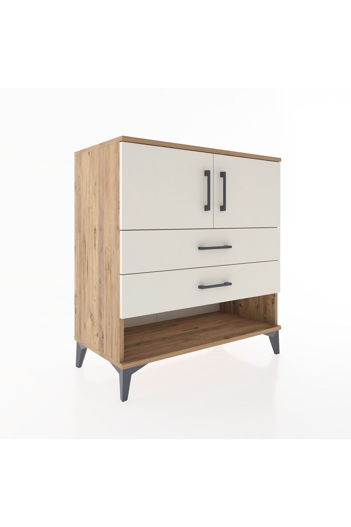 Hyperion Şifonyer 2 Raflı 2 Çekmeceli 2 Kapaklı 88x44x96 Çam-Aytaşı