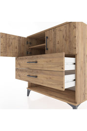 Hyperion Şifonyer 2 Raflı 2 Çekmeceli 2 Kapaklı 88x44x96 Çam-Çam