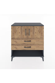 Hyperion Şifonyer Tek Raflı 2 Çekmeceli 2 Kapaklı 88x44x96 Antrasit-Çam