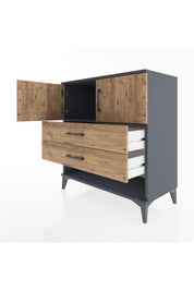 Hyperion Şifonyer Tek Raflı 2 Çekmeceli 2 Kapaklı 88x44x96 Antrasit-Çam