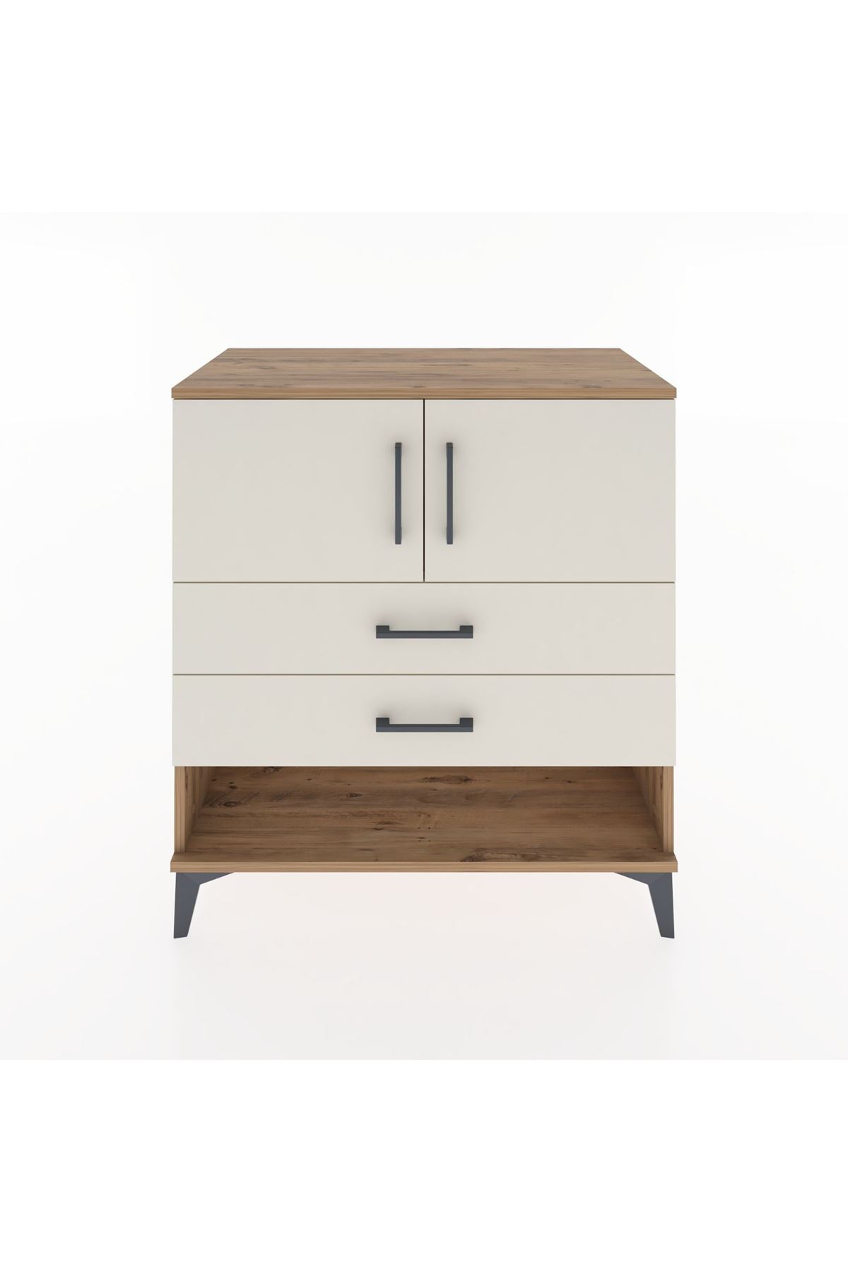 Hyperion Şifonyer Tek Raflı 2 Çekmeceli 2 Kapaklı 88x44x96 Çam-Aytaşı