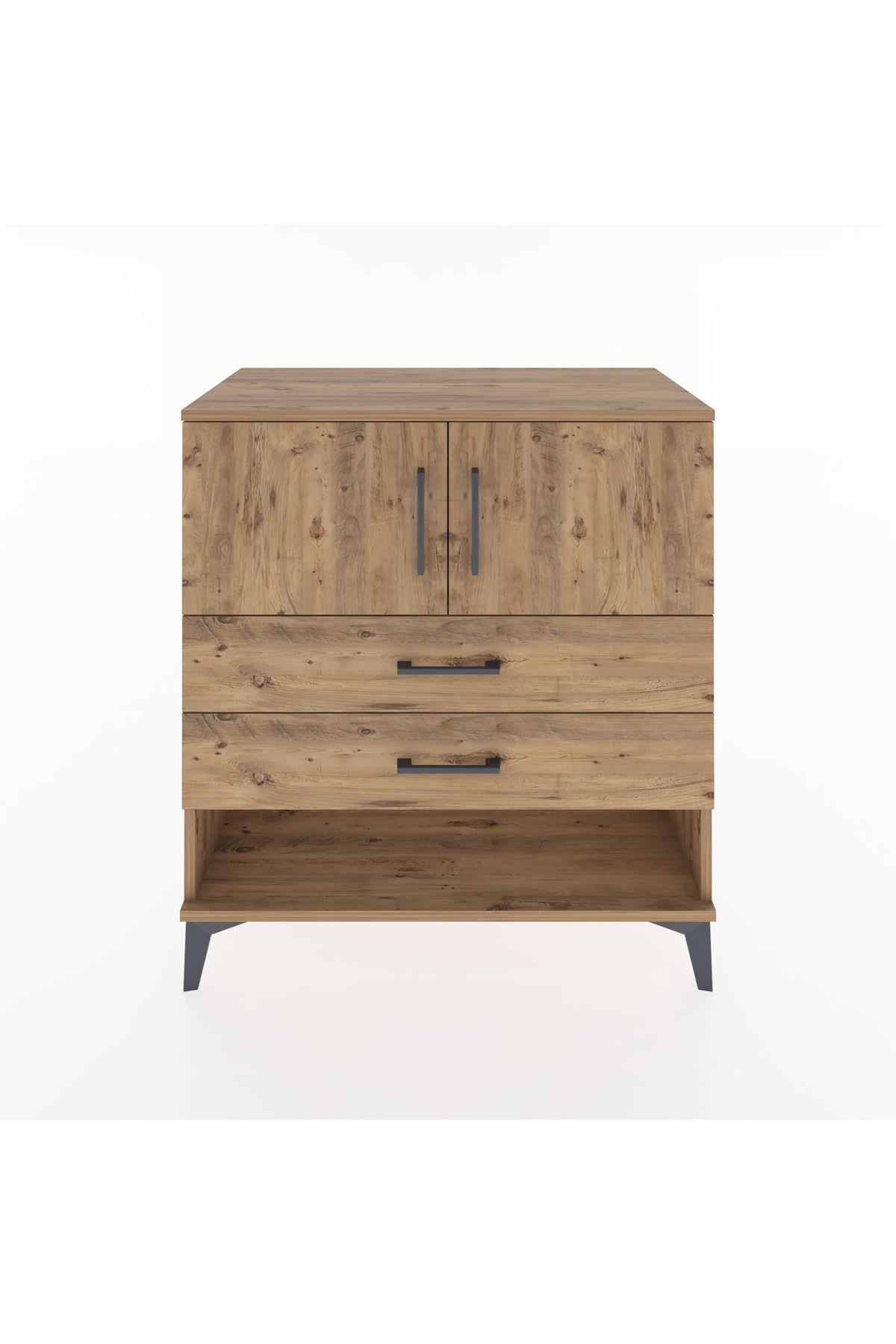 Hyperion Şifonyer Tek Raflı 2 Çekmeceli 2 Kapaklı 88x44x96 Çam-Çam