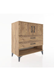 Hyperion Şifonyer Tek Raflı 2 Çekmeceli 2 Kapaklı 88x44x96 Çam-Çam