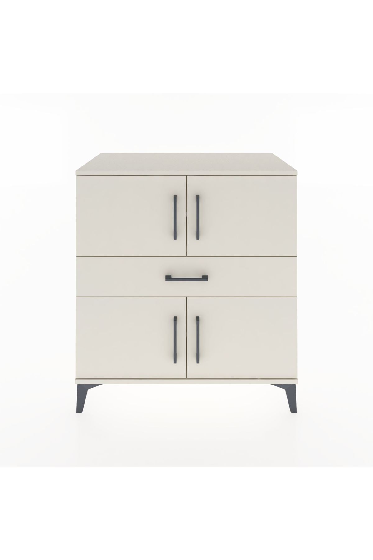 Hyperion Şifonyer 3 Raflı Tek Çekmeceli 4 Kapaklı 88x44x96 Aytaşı-Aytaşı