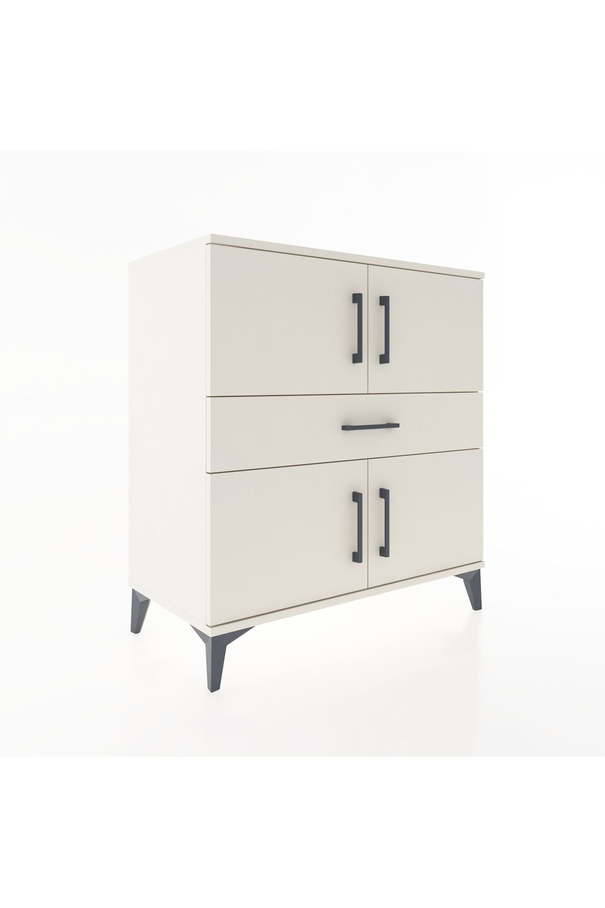 Hyperion Şifonyer 3 Raflı Tek Çekmeceli 4 Kapaklı 88x44x96 Aytaşı-Aytaşı