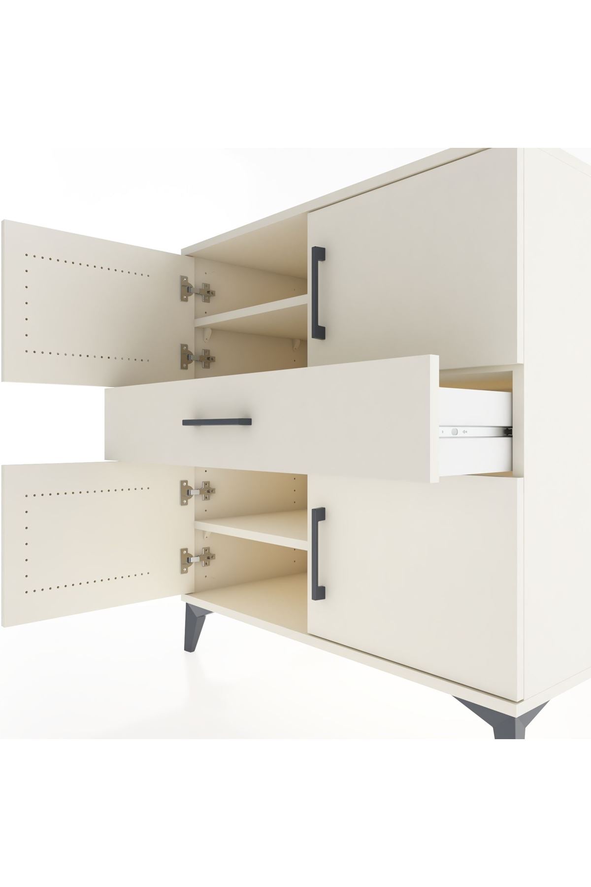 Hyperion Şifonyer 3 Raflı Tek Çekmeceli 4 Kapaklı 88x44x96 Aytaşı-Aytaşı