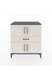 Hyperion Şifonyer 3 Raflı Tek Çekmeceli 4 Kapaklı 88x44x96 Antrasit-Aytaşı