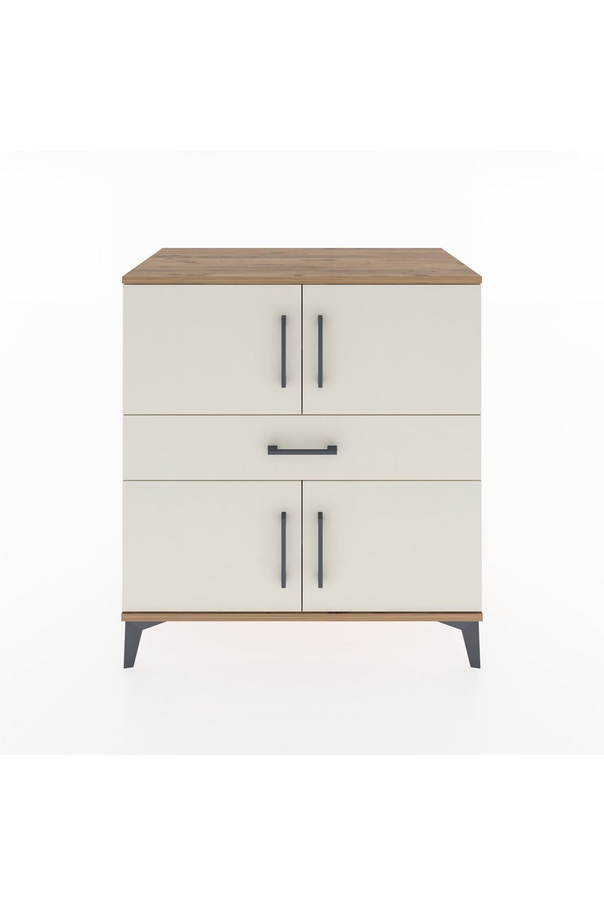 Hyperion Şifonyer 3 Raflı Tek Çekmeceli 4 Kapaklı 88x44x96 Çam-Aytaşı