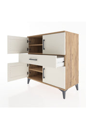 Hyperion Şifonyer 3 Raflı Tek Çekmeceli 4 Kapaklı 88x44x96 Çam-Aytaşı