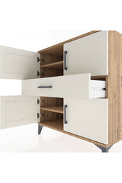 Hyperion Şifonyer 3 Raflı Tek Çekmeceli 4 Kapaklı 88x44x96 Çam-Aytaşı