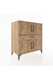 Hyperion Şifonyer 3 Raflı Tek Çekmeceli 4 Kapaklı 88x44x96 Çam-Çam