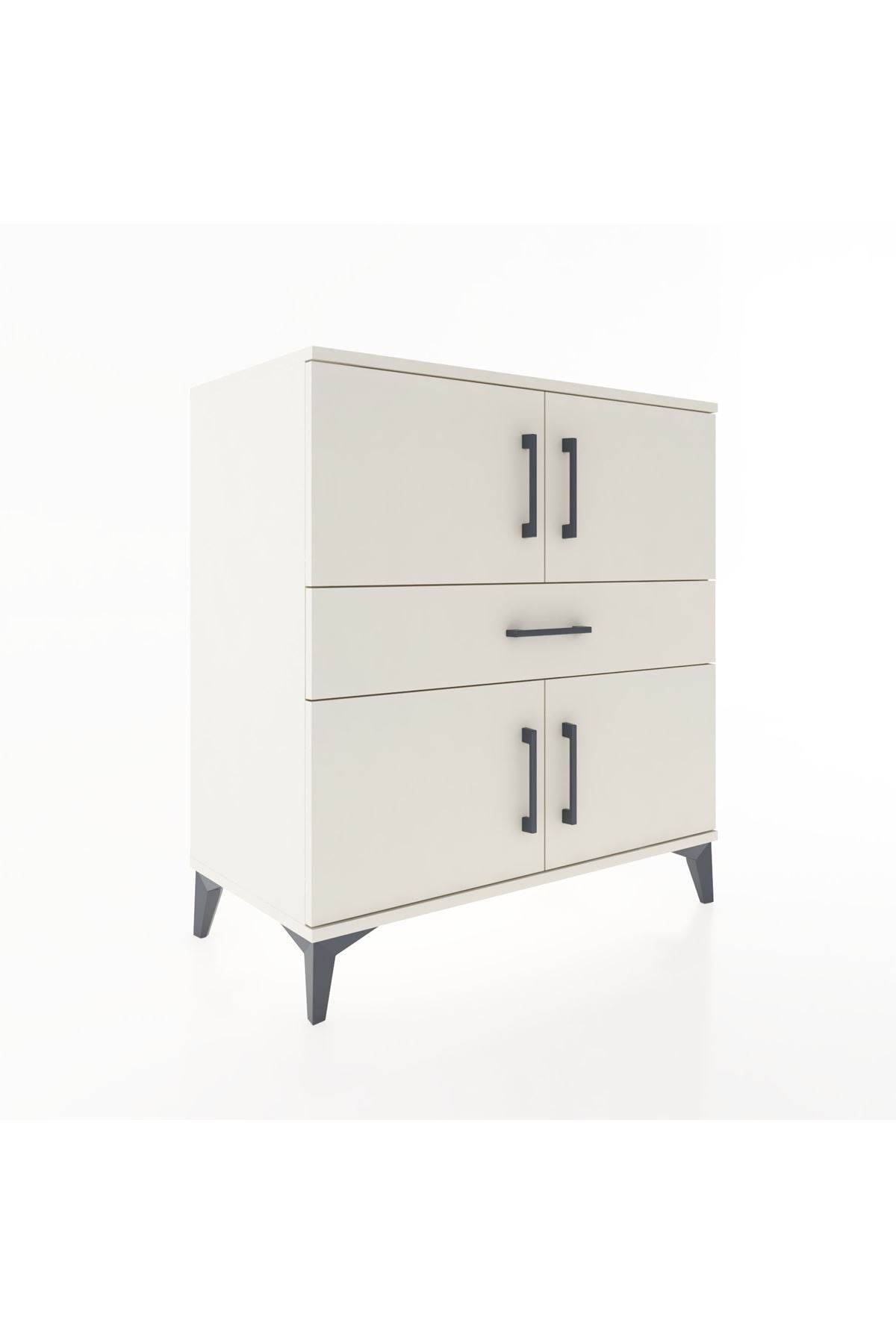 Hyperion Şifonyer Tek Raflı Tek Çekmeceli 4 Kapaklı 88x44x96 Aytaşı-Aytaşı