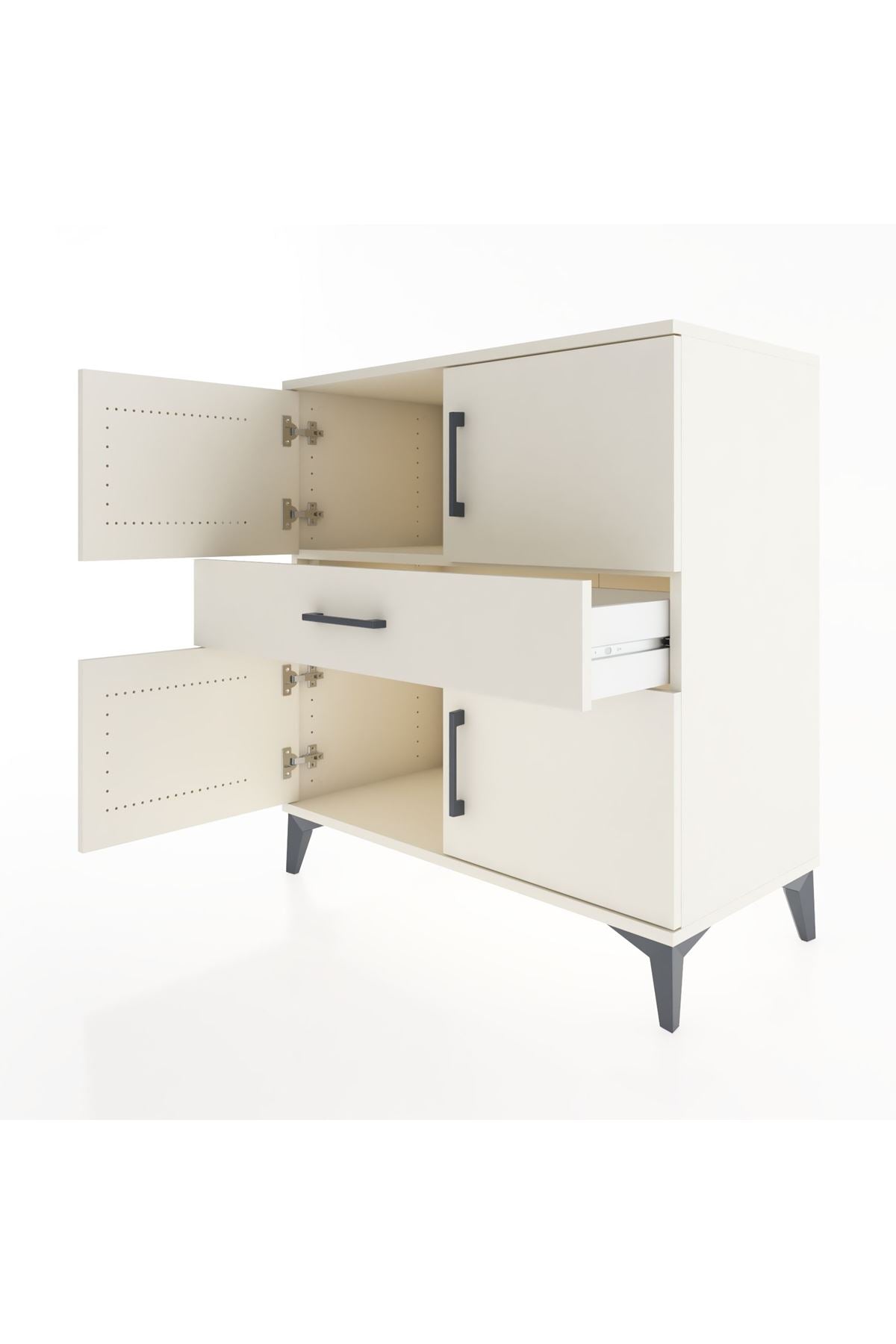 Hyperion Şifonyer Tek Raflı Tek Çekmeceli 4 Kapaklı 88x44x96 Aytaşı-Aytaşı