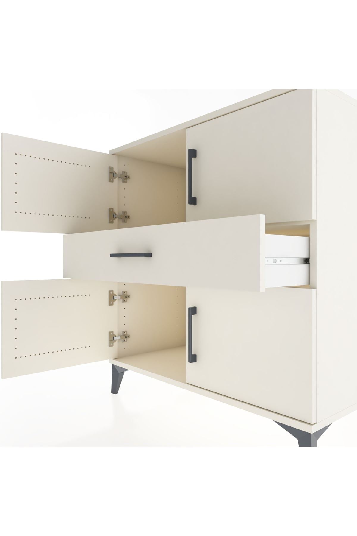 Hyperion Şifonyer Tek Raflı Tek Çekmeceli 4 Kapaklı 88x44x96 Aytaşı-Aytaşı