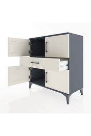 Hyperion Şifonyer Tek Raflı Tek Çekmeceli 4 Kapaklı 88x44x96 Antrasit-Aytaşı