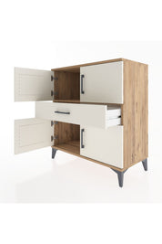 Hyperion Şifonyer Tek Raflı Tek Çekmeceli 4 Kapaklı 88x44x96 Çam-Aytaşı