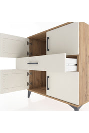 Hyperion Şifonyer Tek Raflı Tek Çekmeceli 4 Kapaklı 88x44x96 Çam-Aytaşı