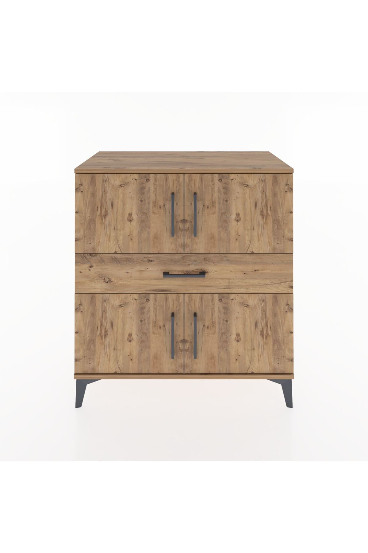 Hyperion Şifonyer Tek Raflı Tek Çekmeceli 4 Kapaklı 88x44x96 Çam-Çam