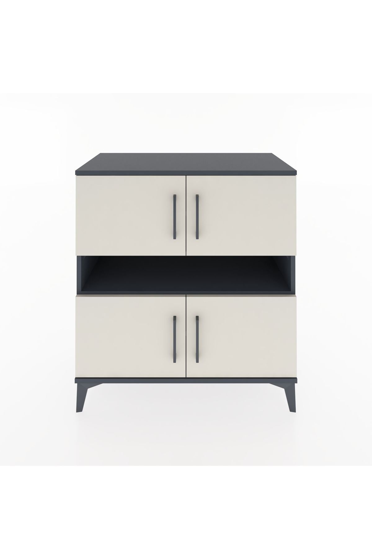 Hyperion Şifonyer 5 Raflı 4 Kapaklı 88x44x96 Antrasit-Aytaşı