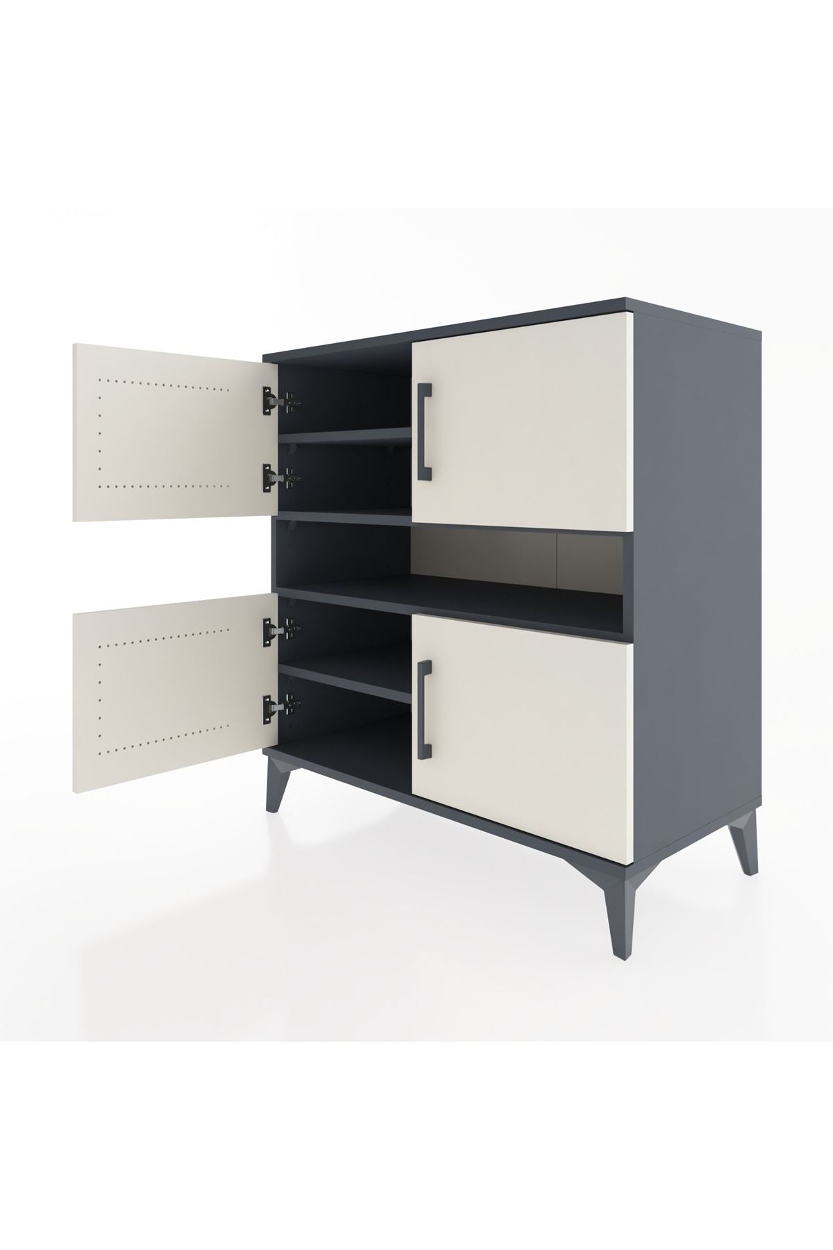 Hyperion Şifonyer 5 Raflı 4 Kapaklı 88x44x96 Antrasit-Aytaşı