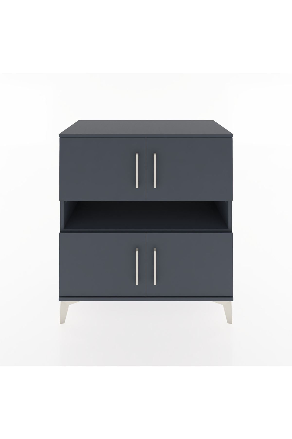 Hyperion Şifonyer 5 Raflı 4 Kapaklı 88x44x96 Antrasit-Antrasit