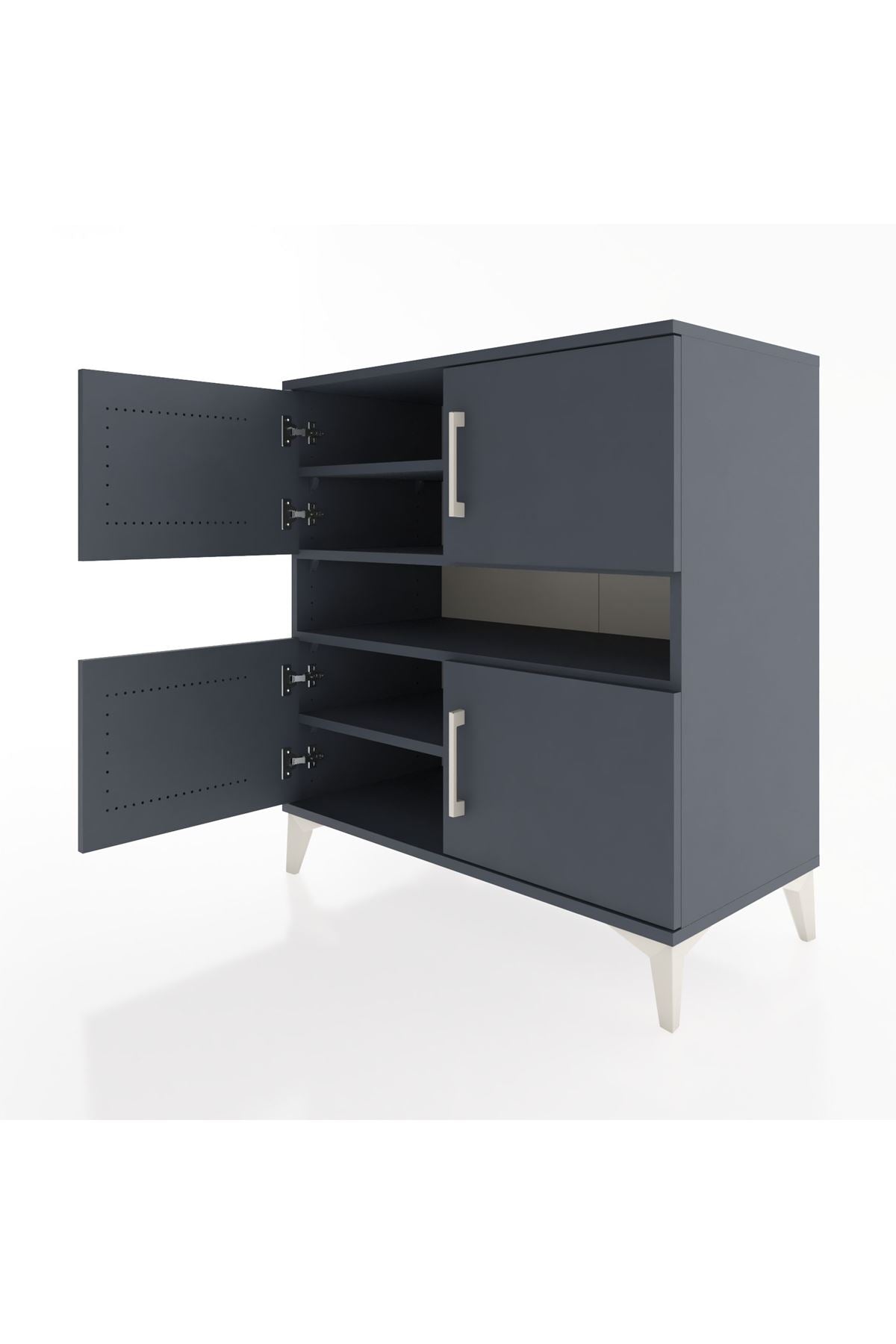 Hyperion Şifonyer 5 Raflı 4 Kapaklı 88x44x96 Antrasit-Antrasit