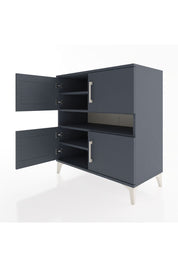 Hyperion Şifonyer 5 Raflı 4 Kapaklı 88x44x96 Antrasit-Antrasit