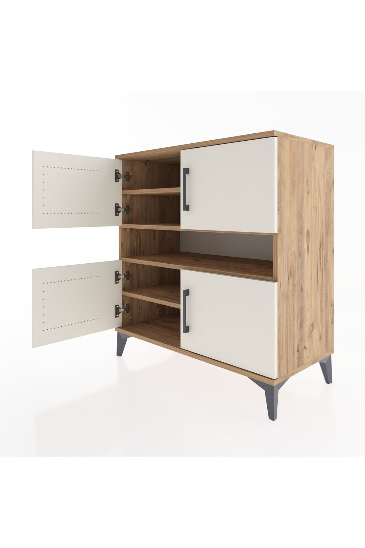 Hyperion Şifonyer 5 Raflı 4 Kapaklı 88x44x96 Çam-Aytaşı