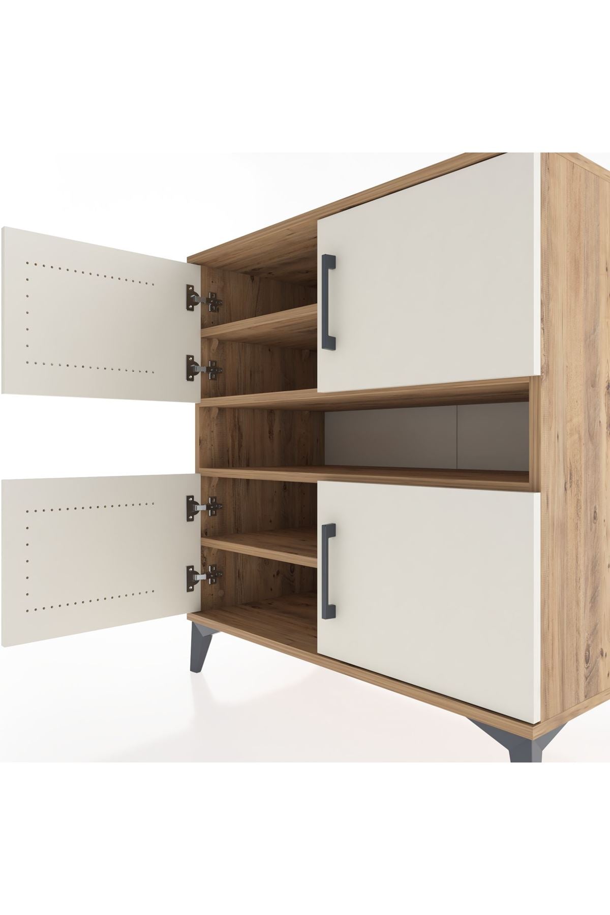 Hyperion Şifonyer 5 Raflı 4 Kapaklı 88x44x96 Çam-Aytaşı