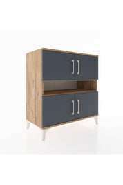 Hyperion Şifonyer 5 Raflı 4 Kapaklı 88x44x96 Çam-Antrasit