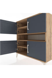 Hyperion Şifonyer 5 Raflı 4 Kapaklı 88x44x96 Çam-Antrasit