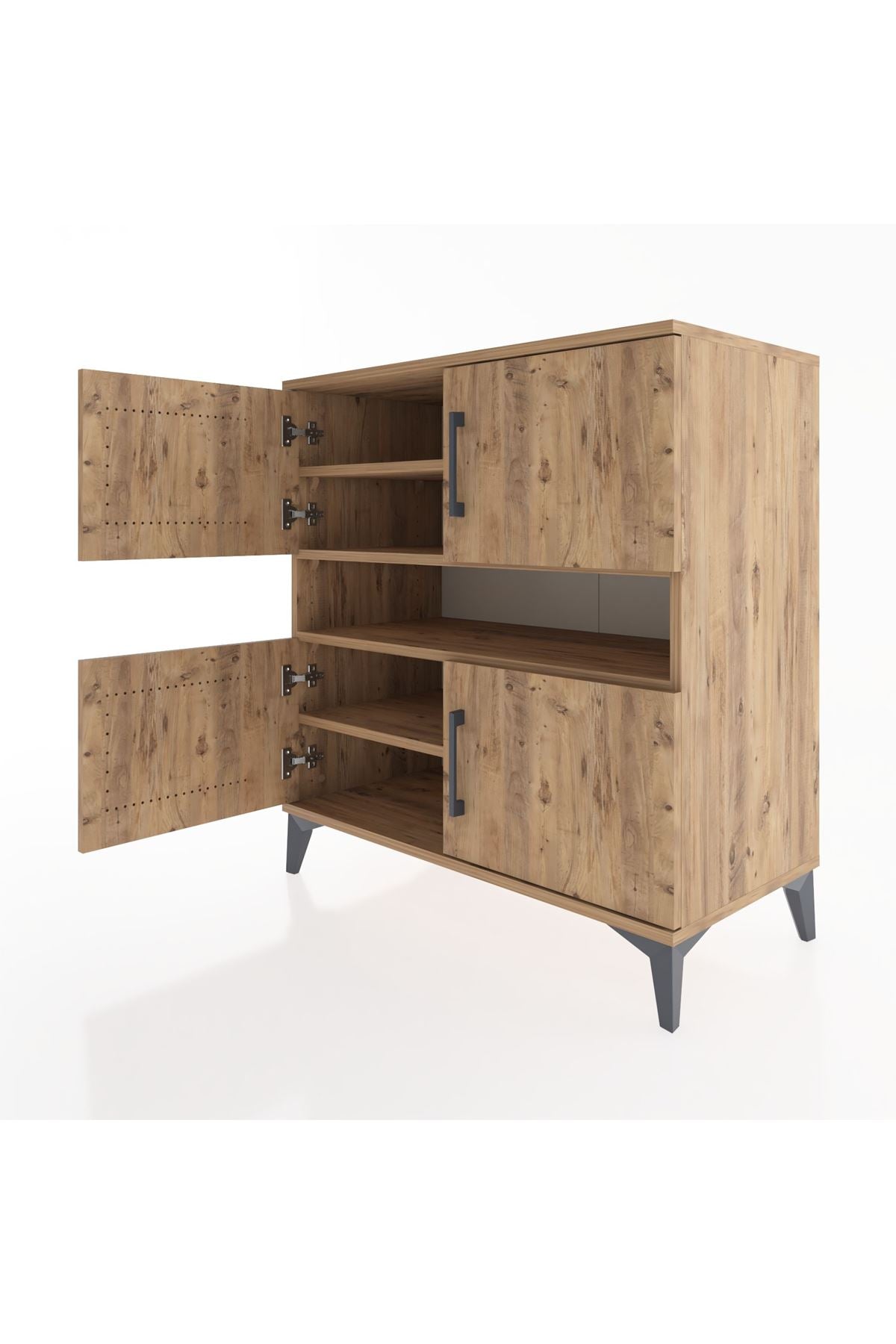 Hyperion Şifonyer 5 Raflı 4 Kapaklı 88x44x96 Çam-Çam